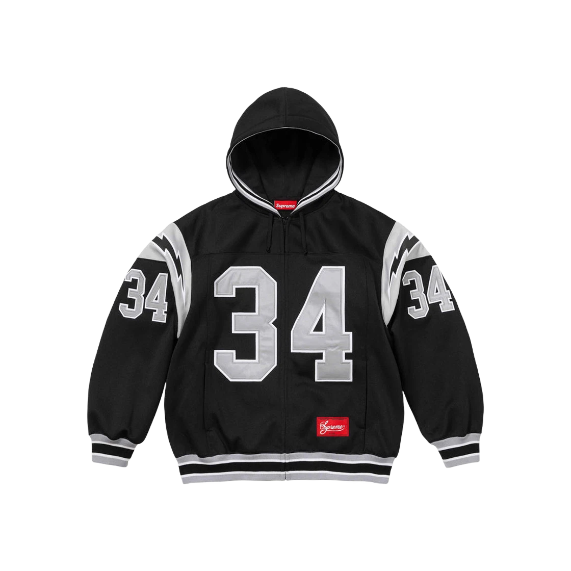 Sweat à capuche zippé Supreme Football noir   24SS