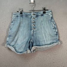 We The Free Womens Size 25 High-Rise Button-Fly Denim Shorts Light Wash