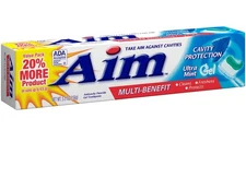 Aim Multi-Benefit Cavity Protection Gel Toothpaste Ultra Mint 5.5 Oz Pack of 12