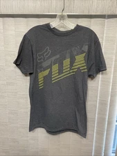 Fox Racing Tech Shirt Mens Medium Gray Crew Neck Premium Fit
