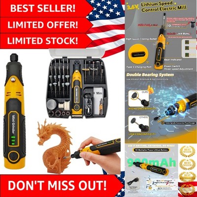 Versatile 3D Resin Sanding Tool Kit - Cordless Rotary Sander with Speed Control