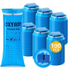 100 Pack Vomit Bags Disposable, 1000ml Emesis Bags, Portable Throw Up Puke Na...