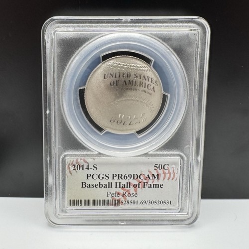 2014-S 50c PCGS PR69DCAM Pete Rose Signature, Baseball Hall of Fame Half Dollar - Picture 2 of 7