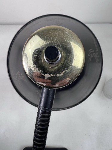 Vintage Gooseneck Desk Lamp Mid Century Modern Accent Lighting Black Gold - Picture 8 of 20