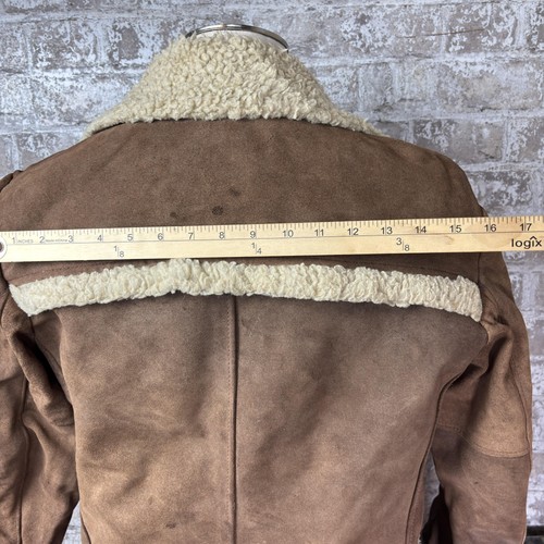 Vintage Schott Bros Rancher Jacket Mens Lg Brown Suede Sherpa Lined Toggle 70s - Picture 9 of 10