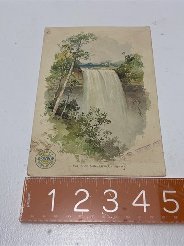 Antique Victorian 1890s Clarks ONT Spool Cotton Thread Trade Card Minnehaha Fall - Picture 12 of 12