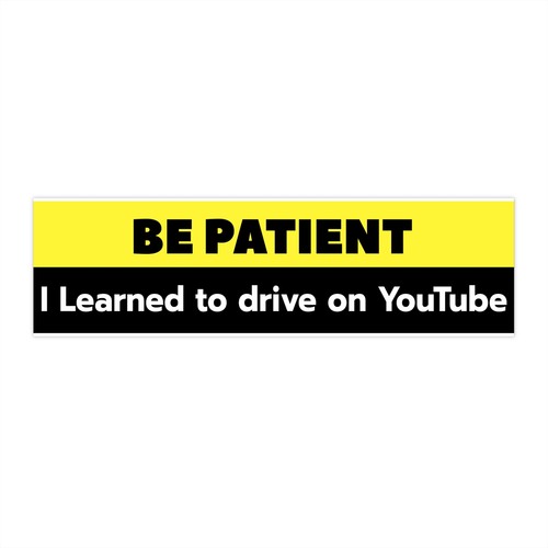 Funny Car Bumper Stickers, Driving Humor Decal, YouTube Learning Gift, Vehicle - Picture 2 of 7