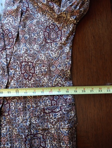 Vtg 80s Anne Klein II Floral Geo Earth Tones Sz 12 100% Silk Trendy Hong Kong - Picture 11 of 14