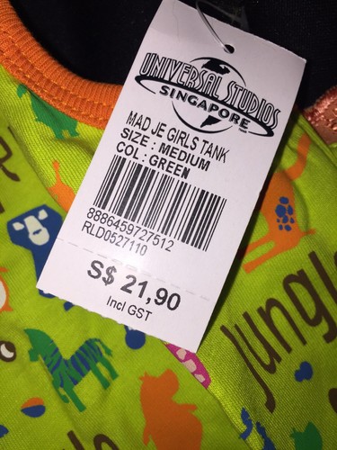 Universal Studios Tank Top Girls Medium Jungle Animals Green Orange Cotton New - Picture 4 of 4