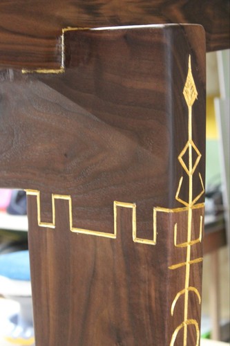 maple slab. 24k. gold leaf.  citrine and quartz  walnut. one of a kind. - Picture 4 of 10