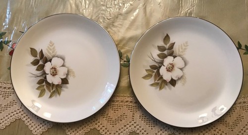 Nancy Prentiss Ivory Rose 1964 Salad Plates Set of 2 - Picture 2 of 3