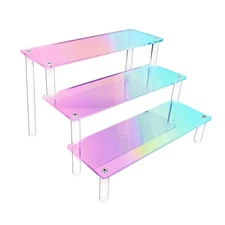 Acrylic Display Stand, 3 Tier Iridescent Display Risers for Funko POP Figures...