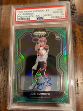 2020 Chronicles Prizm Black Joe Burrow 11/49 Auto Green GEM MINT 10 PSA