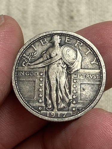 1917 Type 1 Standing Liberty Quarter — Choice VF Condition Sharp Look - Picture 3 of 4