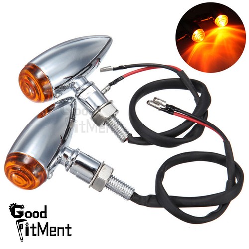 Paar 12V Bullet Blinker Motorrad Chrom Halogen licht Miniblinker E-Prüfzeichen - Bild 12 von 12