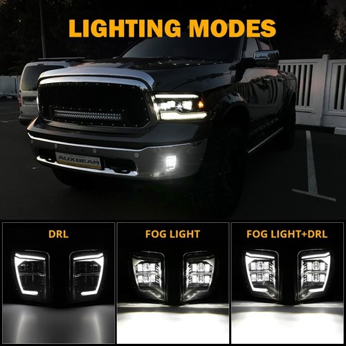 For Dodge Ram 1500 2013 2014 2015 - 2018 DRL LED Fog Lights Bumper Driving Lamps - Bild 3 von 12