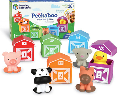 Learning Resources Peekaboo Learning Farm - 10 Pieces, Ages 18+ Months Toddler