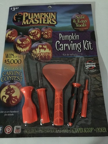 PUMPKIN CARVING KIT PUMPKIN MASTERS 11 PATTERNS  5 TOOLS CARVING PARTY - Picture 1 of 4