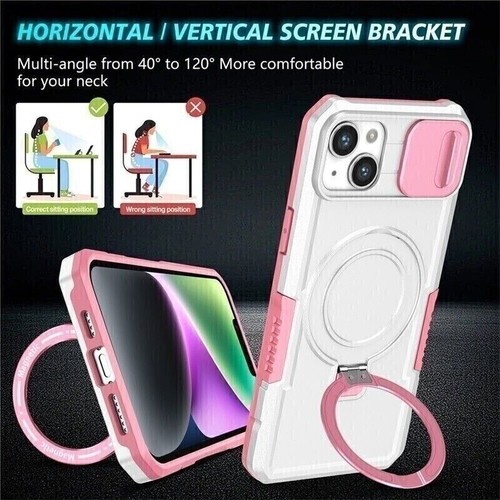 Magnetic Charge Armor Ring Phone Case For iPhone 16 15 14 13 12 11 Pro Max - Picture 116 of 121