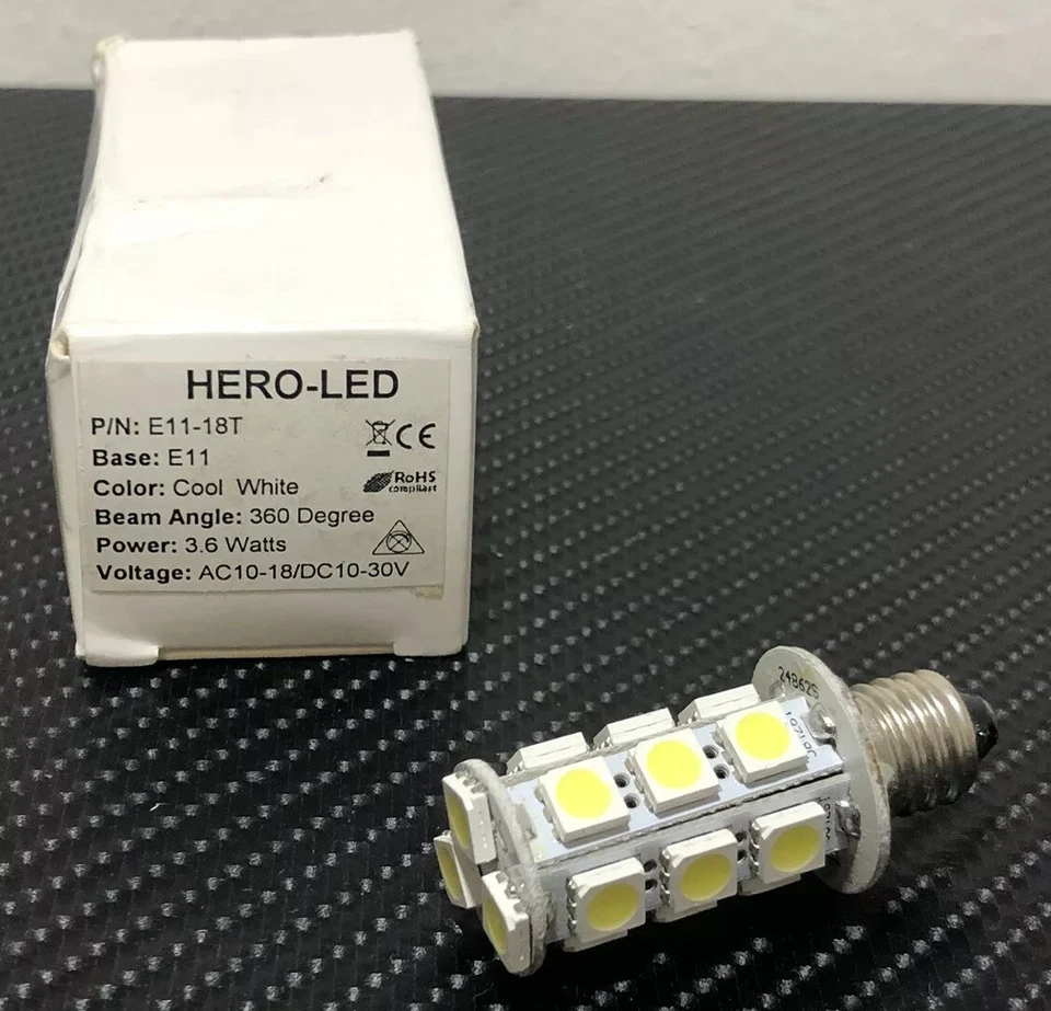 5-Pack E11-18T HERO LED E11 Bulb Cool White 360 Degree 3.6W az10-18/DC 10-30V - Image 2 of 4