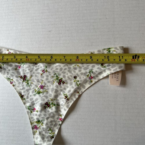 VICTORIA'S SECRET Sz S (3) Leopard Floral Rare No Show Thong Panties💖NWT - Picture 4 of 7