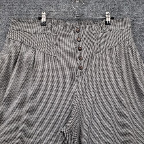 Anthropologie Maeve Pants Womens XL Gray Wide Leg Capri Houndstooth High Rise - Picture 2 of 13