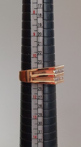 RSC Cubic Zirconia Gold-Tone Band Ring with (10) Gemstones Size 11 - Picture 6 of 13