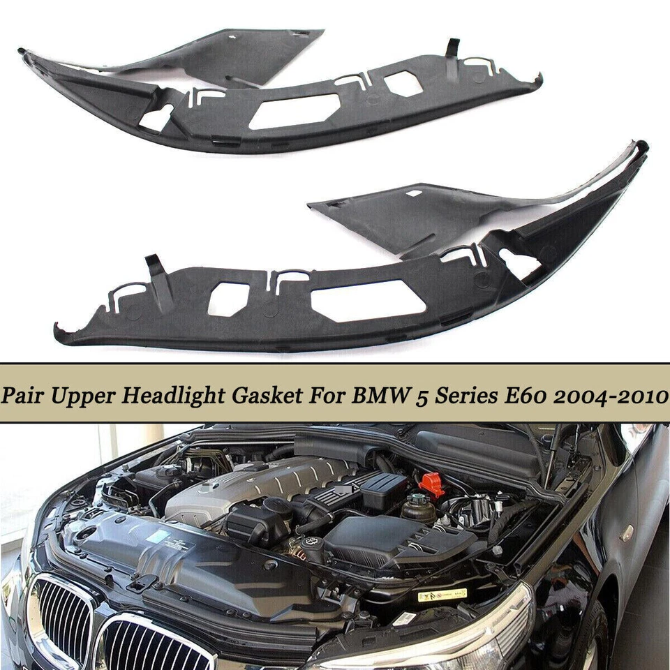 Par de juntas de faros superiores para BMW E60 525xi 528i 530i 525i Foto 4 de 4
