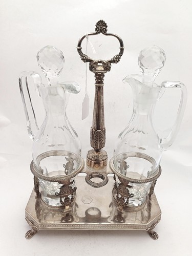 French Sterling Silver Cruet Oil & Vinegar-by Marc-Augustin Lebrun, Paris, 1809 - Picture 16 of 24