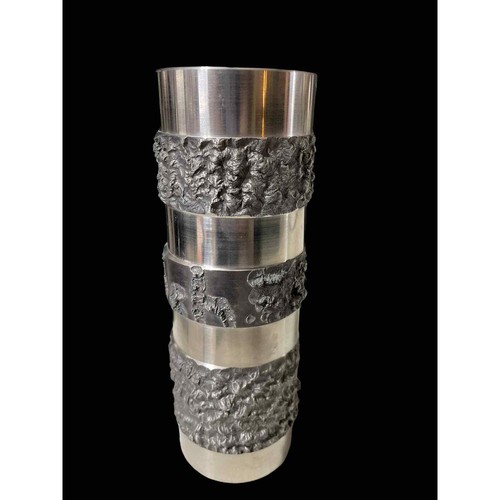 1970’s Germany Vase Steel Brutalist Sculptural VaseSteel Vase Hand Made Vase - Picture 8 of 11