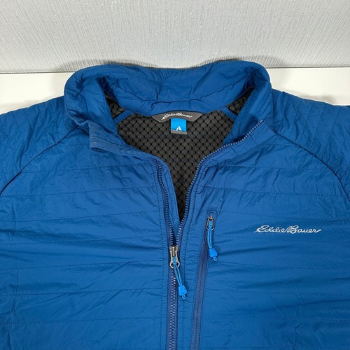 Eddie Bauer First Ascent Quilted Jacket Mens Large Blue Full Zip Windbreaker - Picture 7 of 12