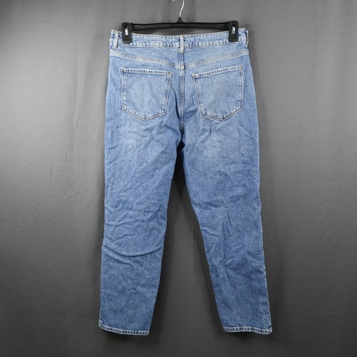 New Look Denim Womens Jeans 12 Blue Loose Straight Denim Hi Rise Casual Basic - Picture 4 of 11
