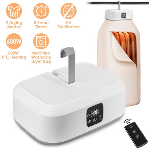 Clothes Dryer Fast Drying Machine Mini Portable Timer UV Sterilization w/Remote - Picture 3 of 16