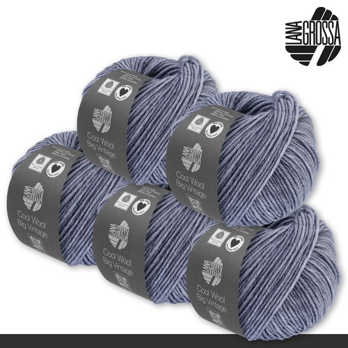 Lana Grossa 5 x 50 g Cool Wool Big Vintage Wolle Garn Merino Stricken 20 Farben - Bild 16 von 41