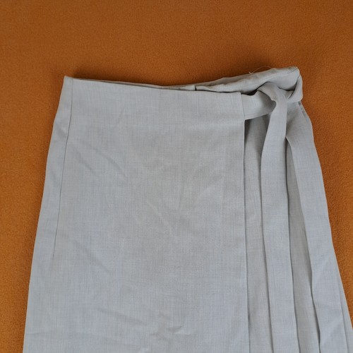 COS Wrap Pants Culottes Womens Sz 6 Beige Linen Blend Belted Wide Leg Asymmetric - Bild 3 von 16