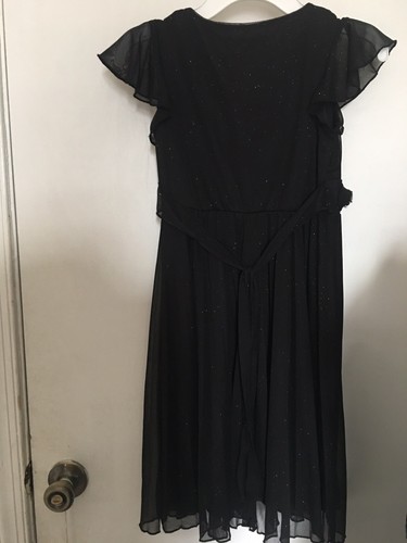 EUC GIRLS BLACK SHIMMER CHRISTMAS SPEECHLESS DRESS SZ 7 - Picture 4 of 4