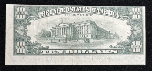 $10.00 1977 Federal Reserve Error Note with a MAJOR MISALINMENT ERROR