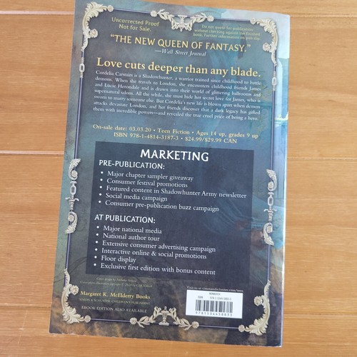 *ARC Paperback Chain of Gold - Cassandra Clare (McElderry, 2020) Uncorrected - Picture 3 of 9