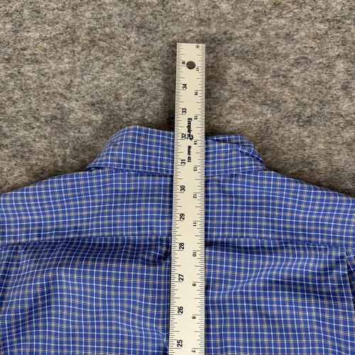 Polo Ralph Lauren 120’s 2-ply Button Up Shirt Blue Plaid Mens Medium M - Picture 9 of 10