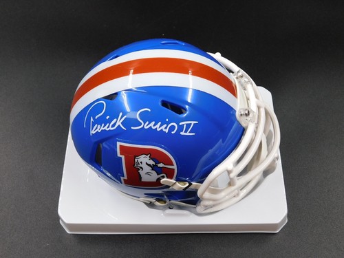 Patrick Pat Surtain II Signed Denver Broncos Throwback Speed Mini Helmet BAS COA