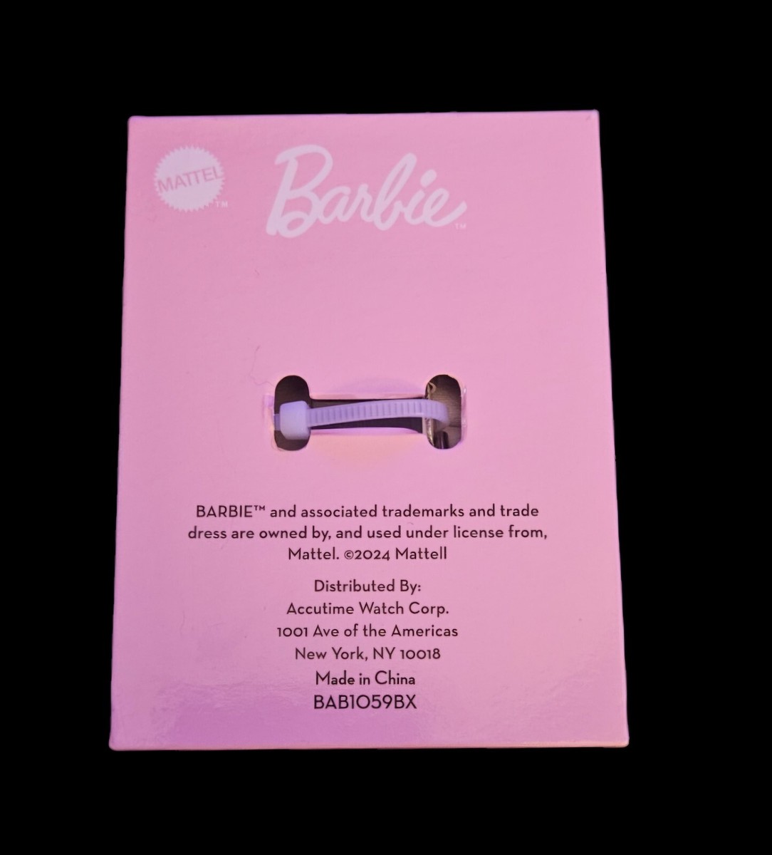 Barbie アニバーサリー 置時計 Barbie Watch with Pink Rhinestones & Metallic Silver Band by