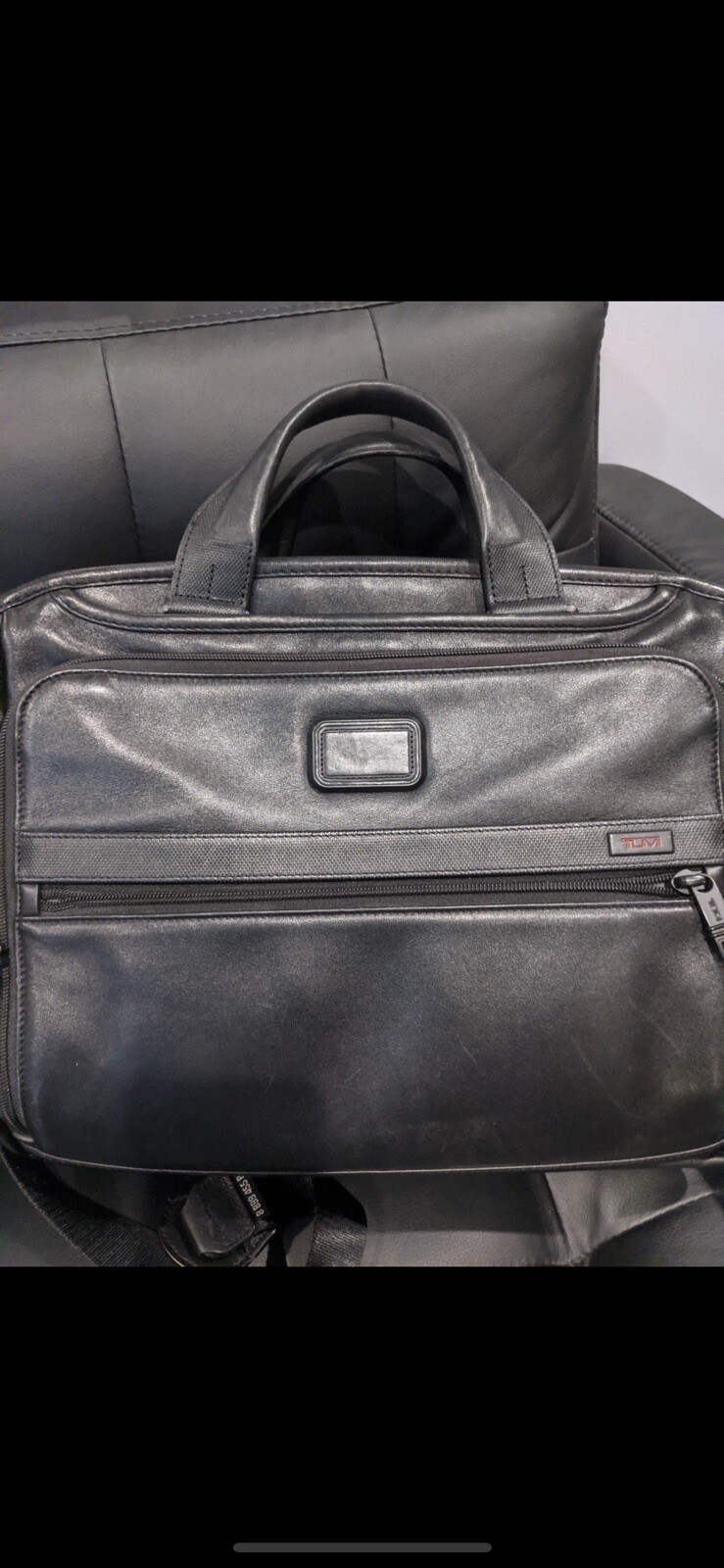 TUMI Organizer Leather Brief Alpha 2 Black Gem