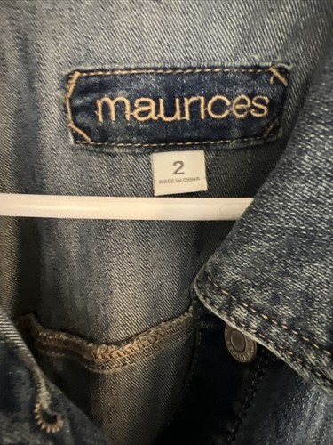 Maurices Jean Jacket Plus Size 2 Blue Faded Wash Denim Button Pockets NWT - Picture 6 of 16