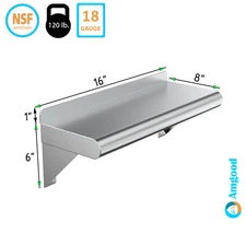 Stainless Wall Shelf | NSF | Utility Metal Shelf  ||