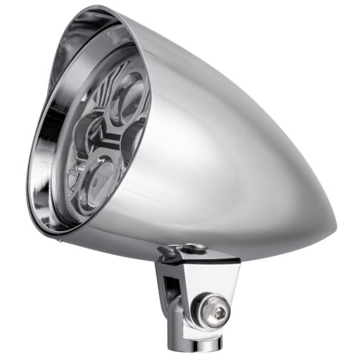 Lámpara de faro de bala con visera LED cromada para motocicleta Harley Bobber Chopper Dyna - Imagen 16 de 16