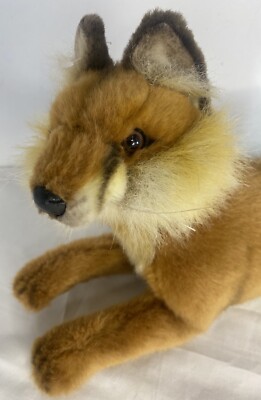 Hansa Lying Red Fox Life Like Realistic Plush Stuffed Animal 2015 NWOT 13  +Tail