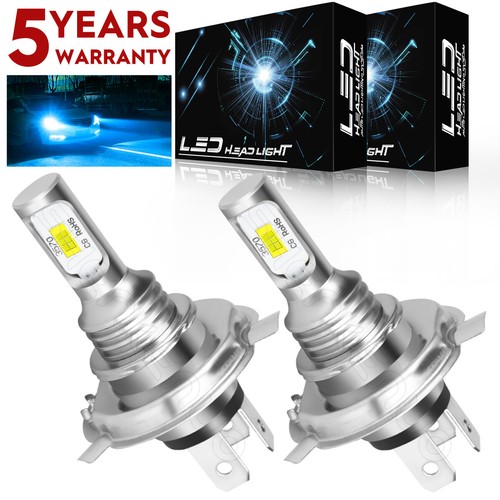2x Ice Blue 8000K H4 Super Bright 9003 LED Headlight High Low Beam Bulbs 50W BYL - Picture 1 of 11
