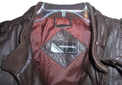 VINTAGE 80's MEMBERS ONLY HIPPO BROWN OG LEATHER BOMBER D-BOY JACKET 42 - Picture 2 of 4