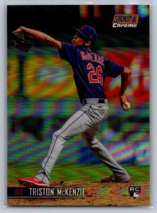 2021 Stadium Club Chrome #141 Triston McKenzie Cleveland Indians Orange 82/99