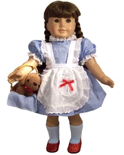 Dorothy Dress Toto Basket Shoes Socks Doll Clothes For 18” American Girl (Debs*)